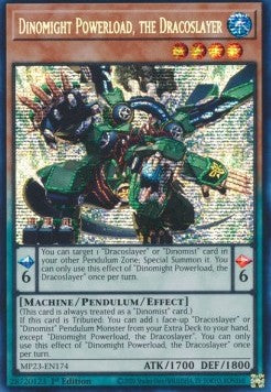 Dinomight Powerload, the Dracoslayer - 25th Anniversary Tin: Dueling Heroes Mega Pack (Secret Rare) [MP23-174]
