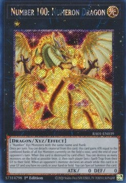 Number 100: Numeron Dragon (V.4 - Platinum Secret Rare) - 25th Anniversary Rarity Collection (Platinum Secret Rare) [RA01-039]