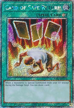 Card of Safe Return (V.1 - Platinum Secret Rare) - Quarter Century Bonanza (Platinum Secret Rare) [RA03-114]