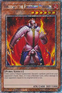 Thestalos the Firestorm Monarch (V.1 - Platinum Secret Rare) - Quarter Century Bonanza (Platinum Secret Rare) [RA03-143]