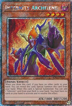 Infernity Archfiend (V.1 - Platinum Secret Rare) - Quarter Century Bonanza (Platinum Secret Rare) [RA03-220]