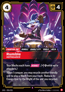 Rumble, Hotheaded (V.1 - Rare) - Spiritforged (Rare) [SFD-026]