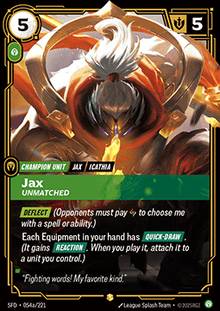 Jax, Unmatched (V.2 - Showcase) - Spiritforged (Showcase) [SFD-054a]